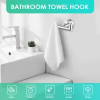 Brushed Nickel Towel Hook Clothes Hook Bathroom Hooks for Kitchen Bathroom,for Hanging Towels,Coats,Sponges,Clothes Silver