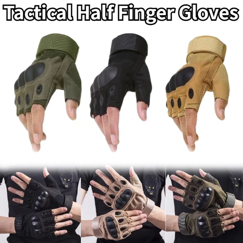 Men Motorcycle Half Finger Gloves Moto Fingerless Riding Protective Gear  Gloves