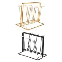 【cw】 Cup Drying Rack and Handle with 6 Hooks Non Mug Organizer Beer Glasses Metal Drainer Holder for