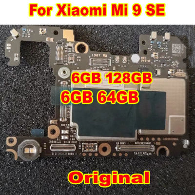 เมนบอร์ด100ปลดล็อกของแท้สำหรับ Xiaomi Mi 9 SE ขนาด64GB 128GB เมนบอร์ด Litar Kad Yuran Papan Logik Utama Plat สายเคเบิลงอได้