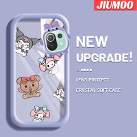 "JIUMOO เคสสำหรับ Xiaomi 11 Lite 5G 11 Lite 5G Ne เคสการ์ตูนน้อยน่ารักหมีและกระต่ายน้อย Softcase น่ารักกรอบเคสใส่ Tpu กล้องเคสกันกระแทก"