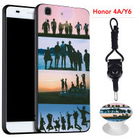 BTS เคสโทรศัพท์,เคสซิลิโคนนิ่มสำหรับ Huawei Honor 4A/Y6 2015/SCC-U21พร้อมแหวนลายเดียวกันและเชือก