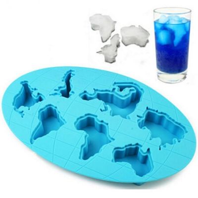 New Creative Silicone World Map Ice Cube Tray Mold Cookies Chocolate Soap Baking Kitchen Tool Ice Maker Ice Cream Moulds