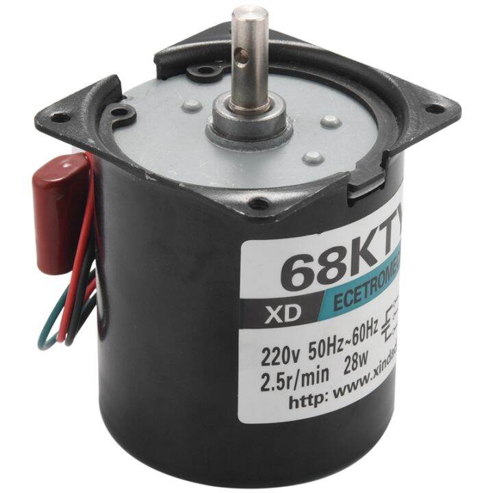 1pcs-68ktyz-mini-gear-motor-ac-220v-28w-2-5r-min-large-torque-permanent-magnet-synchronous-gear-motor