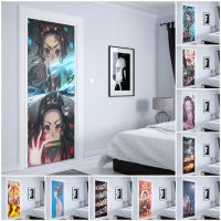 Japan Anime Posters Demon Slayer Home room Decor interior poster door stickers Nursery Kids Room Wall Sticker Painting wall art Wall Stickers  Decals