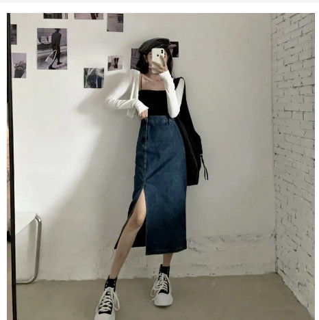 Chân Váy Jean xẻ tà siêu đẹp hàng Quảng Châu | Lazada.vn