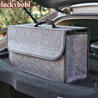 [Xiaofeitian Auto Supplies] Car Organizer Bag Car Trunk Organizer Car Seat Storage Box Woolen Felt Stowing Tidying Large Container Waterproof Storage Bag