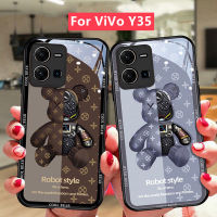 เคส Vivo Y35 เคส Vivo Y22 Y73 Y02S Y33T Y33S Y21T เคส Liquid กันกระแทกกรณีหมีและ Drop-Proof โทรศัพท์กรณี2022 Street แฟชั่นหมี