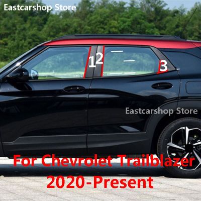 สำหรับ Chevrolet Trailblazer 2021 2020หน้าต่างพีซีรถยนต์คอลัมน์กลางตกแต่งเสา B C สีดำอุปกรณ์สติกเกอร์แถบ