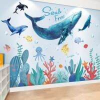 Wall stickers☸✓ 13guejudroto1971 [Shijuehezi] adesivos de parede para animais peixes e plantas marinhas decalques decoração quarto infantil bebê banheiro