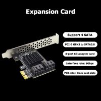 การ์ดขยาย4พอร์ต SATA III Pcie 6Gbps SATA 3.0เป็น PCI-E 1X ตัวแปลง PCI อะแดปเตอร์แบบเร็วเป็นพิเศษการ์ดคอนโทรลเลอร์พร้อมขายึด