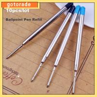 GOTORADE 10PCS/LOT 0.5mm ใหม่ ลายเซ็น สำนักงาน โลหะ แกนกลางปลายปากกา ปากกาลูกลื่นแบบเติม หมึกสีน้ำเงิน/ดำ