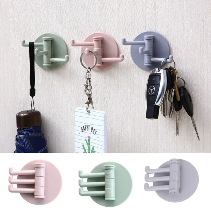 Swivel Hook Foldable, Solid Wall Mount Coat Jacket Holder Three