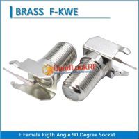 F Female Right Angle 90 Degree Plug solder cup RF connector Adapter BRASS