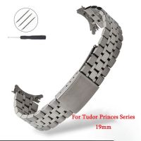 ✉ﺴ 19 มม.สายปลายโค้งสำหรับ Tudor Princes Series Watchband สแตนเลสสตีล Universal สายรัดข้อมือพับหัวเข็มขัดอุปกรณ์เสริม