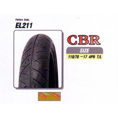 ยางนอก EXCELLA 110/70-17 T/L EL211 (CBR) : ยางนอกรถจักรยานยนต์ มอเตอร์ไซค์ EXCELLA ขนาด 110/70-17 ไม่ใช้ยางใน ลาย EL211