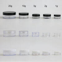 50 x 1g 2g 3g 10g 20g High Quality Empty Transparent PS Cream Jar With Three Plastic Cap Cosmetic Make Up Containers