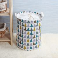 hot【DT】 New Fashion Print Basket with Drawstring Lining Storage Hamper for Kids Dirty