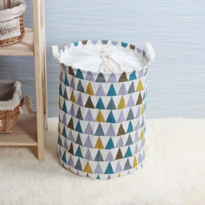 hot【DT】 New Fashion Print Basket with Drawstring Lining Storage Hamper for Kids Dirty