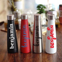 Personalized Customized Name Thermos Cup Creative Stainless Steel Water Bottle With Bullet Tip Flask Mug Gift For Men Women