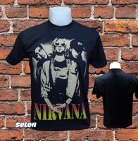 เสื้อวง NIRVANA วงดนตรีร﻿็อค ไม่มีตะเข็บข้าง ป้ายUS เสื้อร็อค เสื้อทัวร์ วงร็อคต่างประเทศ