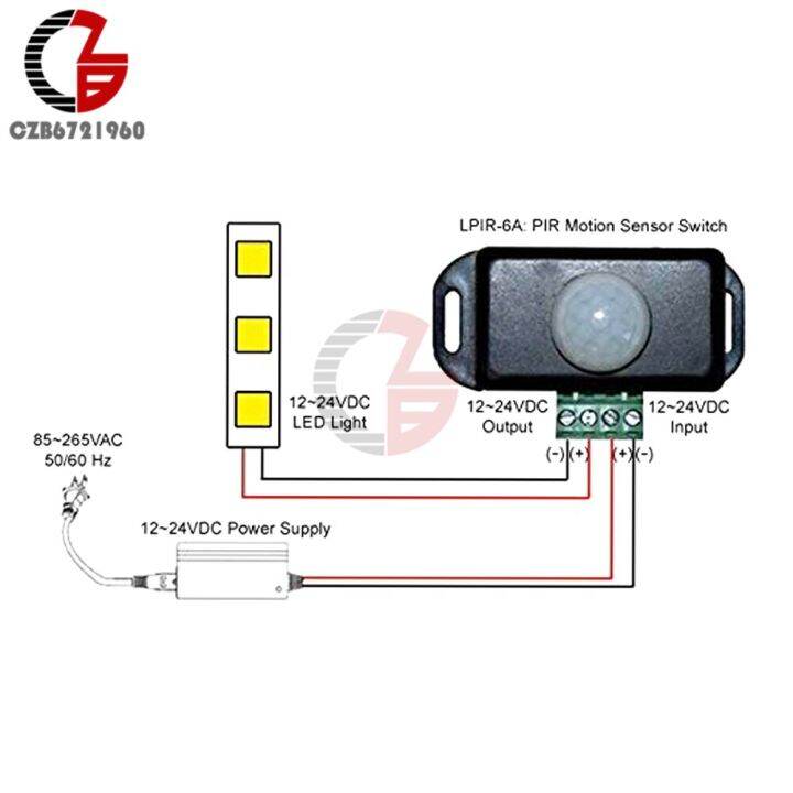 สวิตช์เซ็นเซอร์ตรวจจับการเคลื่อนไหว-pir-ปรับได้อัตโนมัติ8a-12v-24v-โมดูลสวิตซ์-nbsp-ไฟเครื่องตรวจจับอินฟราเรด-ir-สำหรับแผ่นเรืองแสงแถบไฟ-led