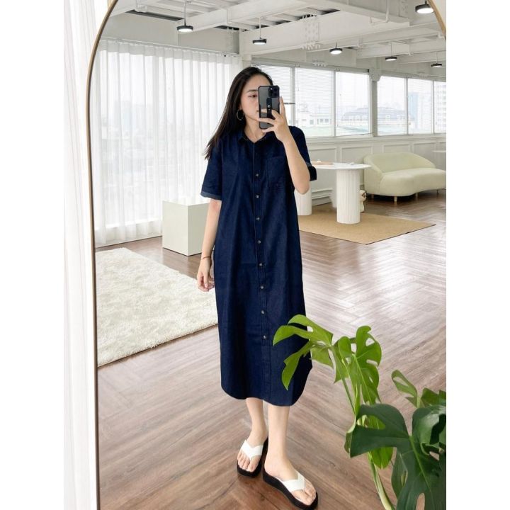 21/V022/01/VÁY SUÔNG, TL, CÚC TRƯỚC, XANH BÒ Zen Fashion