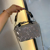 【cw】 Cross-Border Womens Bag 2022 New Diamond Lunch Bag Shoulder Crossbody Handbag Chain Bag Small Bag Full Diamond Diamond Bag ！