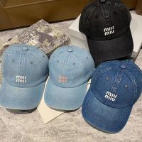 High quality miu denim miu miuˉBaseball cap, trendy brand new cap, sunshade, sunscreen, and the same hat of lovers shows small face