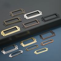 ✻♙❃ 10PCS Antique Brass Golden Silvery Black Cabinet Drawer Door Lab Tag Label Pull Frame Handle File Name Card Holder Free Shipping