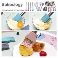 Bakeology 2 In 1ไม้พายซิลิโคนทนความร้อนได้แบบไม่ติดด้ามแปรงทาน้ำมันตะหลิวทำกับข้าวเครื่องมือทำขนมปังแบบทำมือสำหรับอบเค้กขนมอบ