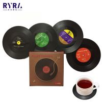 【CC】 2/4/6 Vinyl Table Mats Drink Coaster Silicone Cup Coasters Heat-resistant Nonslip Placemats