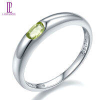 925 เงินสเตอร์ลิงแท้วงแหวนสำหรับผู้หญิงของขวัญแหวนธรรมชาติPeridot