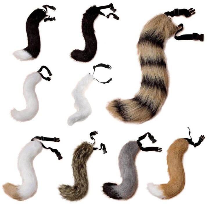 faux-fur-animal-bendable-tail-for-adult-teen-adjustable-furry-wolf-dog-halloween-christmas-cosplay-costume-party-props