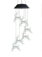 LED Solar String Light Wind Chime Lamp Colorful Christmas Deer Hanging Lights For Outdoor Garden Courtyard Decoration