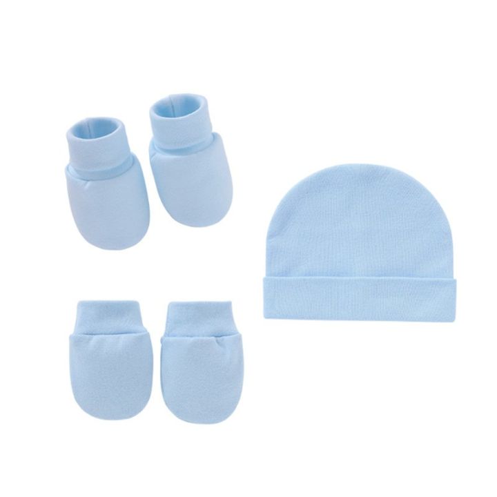 omg-baby-anti-scratching-soft-cotton-s-hat-foot-cover-set-newborn-mittens-socks-beanies-cap-kit-for-infants-baby-s-18-24-months-with-fingers