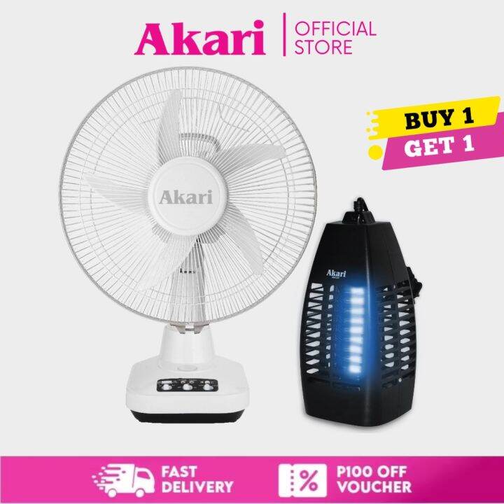 Akari 12inch Rechargeable Oscillating Fan (ARF5313F) + AEMK849