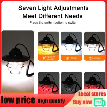 Retro Type-C USB Rechargeable Portable LED Lanterns Lamp Hanging Emergency  Camping Flashlight for Outdoor Tent Fishing Hiking