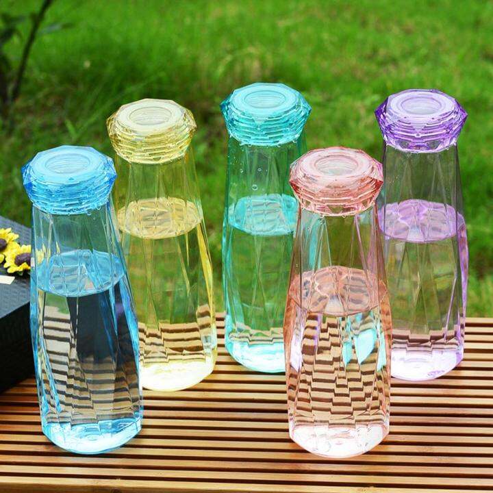 Colorful crystal water bottles diamond cup creative rhombus glass