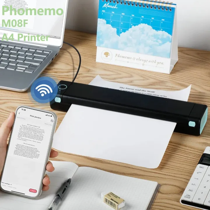 phomemo-เครื่องพิมพ์บลูทูธเครื่องพิมพ์เทอร์มอลพกพาได้เครื่องพิมพ์กระดาษ-a4-m08f-ใช้ได้กับโทรศัพท์-android-และ-ios-และแล็ปท็อป
