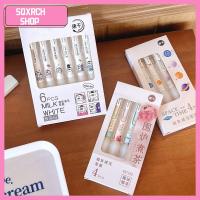 SQXRCH SHOP 6PCS/Set หมึกดำ0.5มม. ปากกาเจล สัมผัสนุ่มสบาย ประเภทกดกด ปากกาเซ็นชื่อ สร้างสรรค์และสร้างสรรค์ พร้อมคลิปหนีบ ปากกาที่เป็นกลาง ของขวัญสำหรับนักเรียน