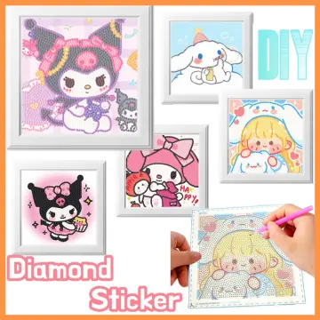 New Sanrio Cinnamoroll Diamond Painting Full Diamond Handmade Funny Diy  Sticker Diamond Crystal Kuromi My Melody Diamond Sticker