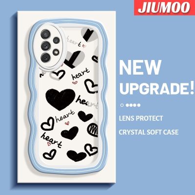 JIUMOO เคสปลอกสำหรับ Samsung Galaxy A72 4G A72 5G A73 5G เคสโปร่งใสป้องกันการกระแทกเลนส์กล้องถ่ายรูปลายหัวใจแฟชั่นดีไซน์ใหม่สีสันสดใส