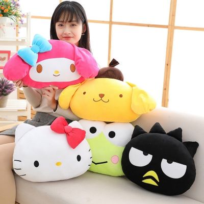 【YF】 38cm Sanrio Hello Kitty Pom Purin Keroppi Badtz-maru Cartoon KT Cat Warm Hand Plush Pillow Doll Cushion Stuffed Plushie Toy