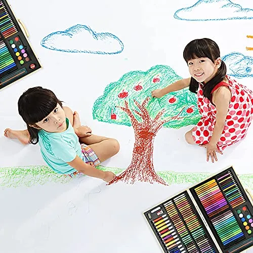 180 Pieces of Children's Drawing Art Set Drawing Pens Colored Pencils with  Wooden Case Children's Art Painting Set for 8-12 Years Old