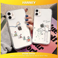 HANNEY สำหรับ iPhone 14 13 12 11 PRO MAX MINI XR XS MAX X XS 8 7 Plus เคสโทรศัพท์น่ารักการ์ตูนสัตว์สร้างสรรค์ Cat เครื่องพิมพ์ปลอกกันกระแทกโปร่งใสใสซิลิโคนฝาหลัง CPH-01