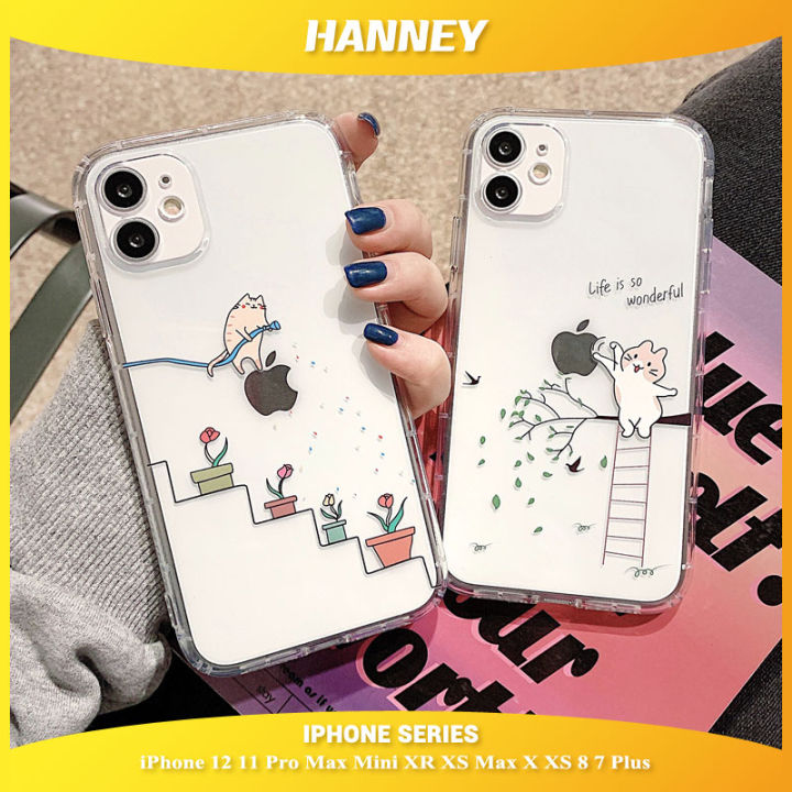 Cute Cartoon Animal Cat Clear Phone Case For iPhone 15 Pro Max 14 13 12 11  X XS XR 7 8 Plus Funny Transparent Soft Back Cover