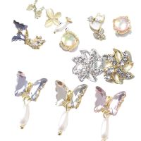 10 pieces Water Drop Crystal Dangle Chain Charms Nail Jewelry Windmill Decorations 24 type luxury Zircon Rhinestones For Nails