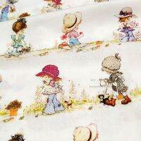 (Star fabric)BB492 - BTY ผ้าฝ้ายทอ1หลา-ตัวการ์ตูนย้อนยุค Sarah Kay Vintage Kids Country Life Strip