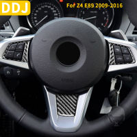 For BMW Z4 E89 2009-2016 Roadster Steering Wheel Button Frame Sticker Carbon Fiber Steering Cover Car Interior Accessories Black